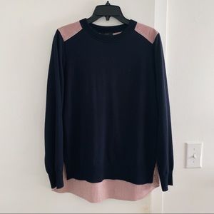 J.Crew navy sweater stripe back shirt